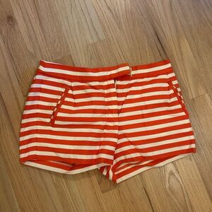 JCrew Striped Shorts - orange and white size 4